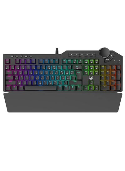 اشتري Techno Zone E 32 Gaming Mechanical Keyboard With Detachable Magnetic Wrist Rest , Blue Switches , Programmable Macros Feature , Anti Ghosting Key , Multimedia , Switch Lifetime 50 million click في مصر