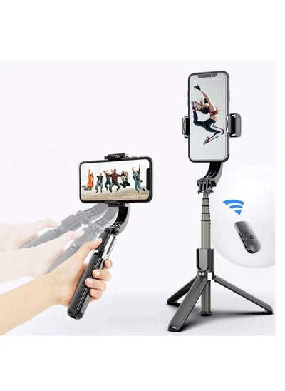 Buy Gimbal Stabilizer for Smartphone L08 Handheld Gimbal with 360°Auto Balance Remote Wireless Bluetooth Selfie Stick Pan-tilt Tripod with Built-in Bluetooth Remote in UAE