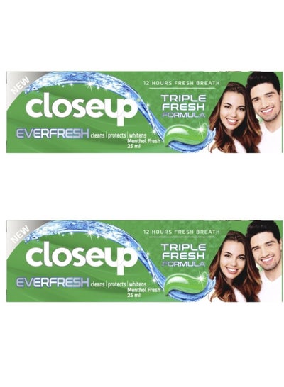 Buy 2 Pieces of Closeup Toothpaste 25X2ml Triple Fresh Formula in Saudi Arabia