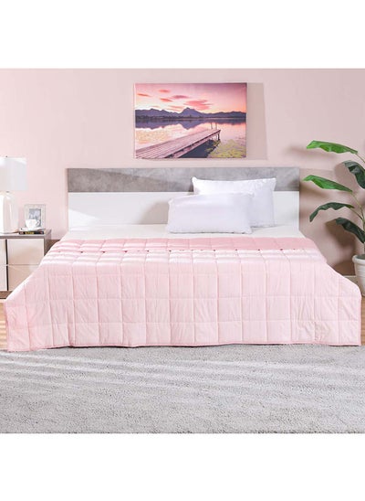 Buy Joy Cotton Quilted Bed Spread King Size 100% Cotton  Ultra Soft And Lightweight Modern Bed Cover For Bedroom  L 200 X W 220 Cm  Pink in UAE