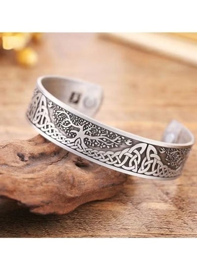 Buy Pure Copper Magnetic Bracelet Magnetic Therapy Bracelet Magnetic Healing Bracelet Cuff Bracelet Energy Healing Bracelet for Women Men Joint Pain Arthritis Relief，Male accessories. ( color:sliver) in Saudi Arabia