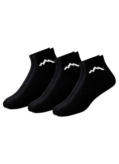 Buy Ranger Sport Men's Heavy Duty Cotton Quarter Athletic Socks, Pack of 3 (EU 39 - 45, US 7 - 12, Black) in UAE