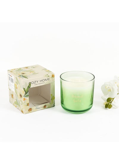 Buy Cozy Home 2-Wick Botanical Garden Jar Candle, White - 325g in UAE