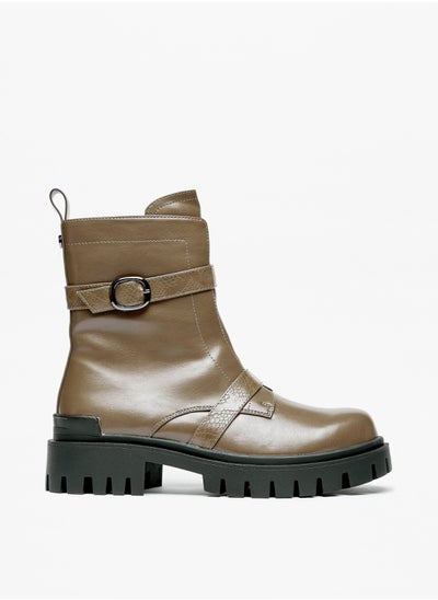 Buy Womens Strap Detail Boots With Zip Closure By Shoexpress in Saudi Arabia