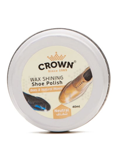 اشتري Crown Shoe Polish Colour Natural Bees & Waxes - Shine & Nourishment - Polish Wax Self Shinig 40 ml في مصر