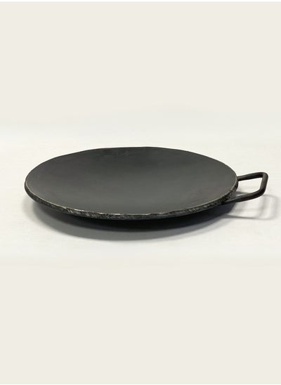 اشتري Iron Concave Dosa Tawa Heavy Guage with Handle 26cm X 10mm Black في الامارات