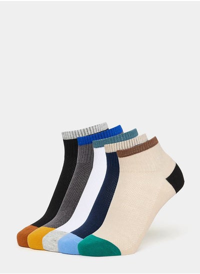 اشتري Pack of 5-Contrast Panel Ankle Socks في السعودية