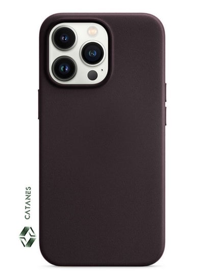 Buy iPhone 14 Pro Max Case And Cover Leather Case With MagSafe Purple in UAE