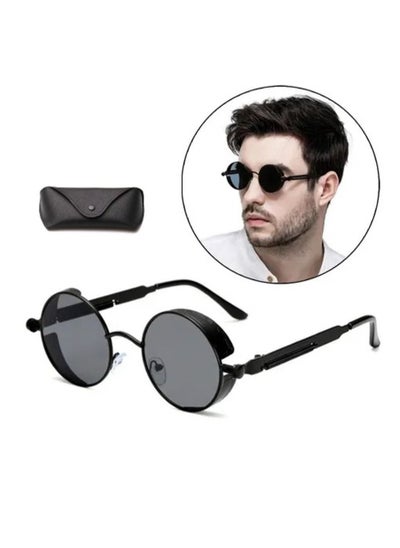 اشتري Fashionable Vintage Steampunk Metal Round sunglasses with lenses في السعودية