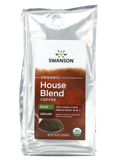 Buy Organic House Blend Coffee Ground Medium Roast Decaf 1 lb (454 g) in UAE