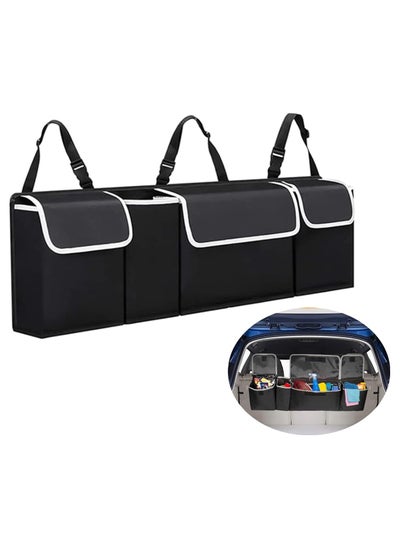 Buy NOAEOU Car Trunk Organizer and Storage, Backseat Hanging Organizer for SUV, Truck, MPV, Waterproof, Collapsible Cargo Storage Bag with 4 Pockets, Car Interior Accessories (Black) in Saudi Arabia