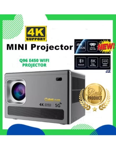 اشتري Pro Smart Projector 4K with 5G WiFi Bluetooth, Portable outdoor&Indoor Projector, Movie Projector Compatible with iOS/Android/HDMI/TV stick E450 في الامارات