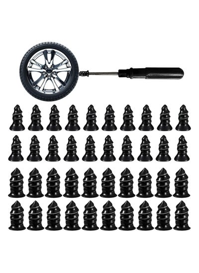 Buy 40 PCS Tire Repair Rubber Nail Set Car Tire Fast Repair Nails With Screw Driver Self Service Tire Repair Tool Kit 20 Small And 20 Large in Saudi Arabia