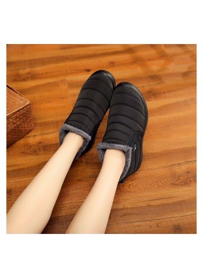 Buy Women Ankle Boots Slip On Flat Casual Footwear Black in Saudi Arabia