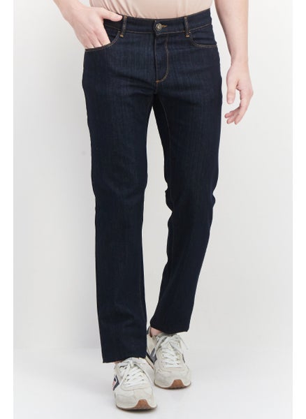 اشتري Men Regular Fit Washed Denim Jeans, Navy Blue في السعودية