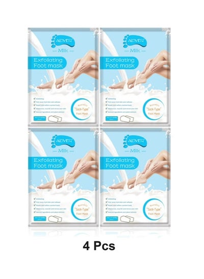 Buy Pack of 4 White Milk Exfoliating Foot Masks in Saudi Arabia