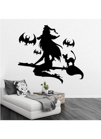 Buy Halloween Flying Witch on Broom Bats PVC Lettering Window Bedroom Living Roon Wall Stickers in Egypt