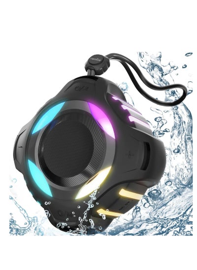 Buy Waterproof Bluetooth Speaker IPX7, Portable Wireless Bluetooth Speaker, Shower Speaker with Dynamic Lights, TWS Mode, Powerful Crystal Clear Sound, with 24H Playtime for Kayak, Beach/Trip for Unisex in Saudi Arabia