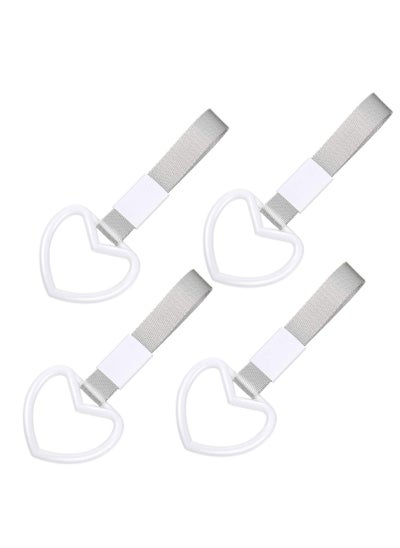 اشتري 4 Pieces Tsurikawa Ring Heart-Shaped Car Hand Strap Decorative Warning Loops Rear Bumper Warning Ring for Car Interior Exterior Decoration في الامارات