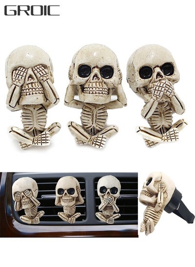 Buy 3 Packs Car Air Freshener Clips,Car aromatherapy,Skull Car Accessories,Car Vent Decoration, Skull Car Interior Accessories,Creative Vehicle Supplies in UAE