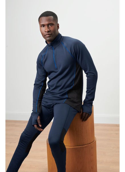 Buy Men Sport Fit Long Sleeve Outdoor Sweatshirts, Navy in UAE