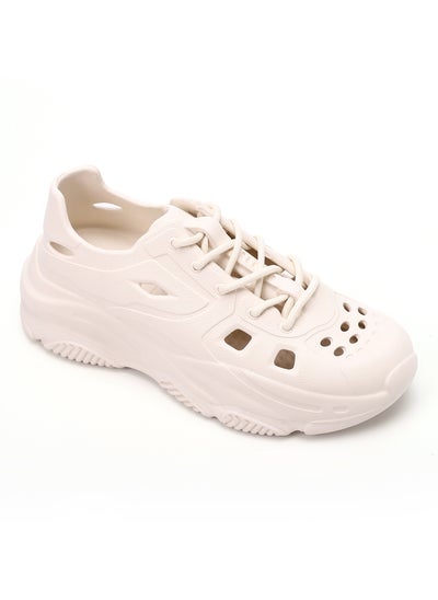 Buy Lace Closure Plain Beige Rubber Sneakers in Egypt