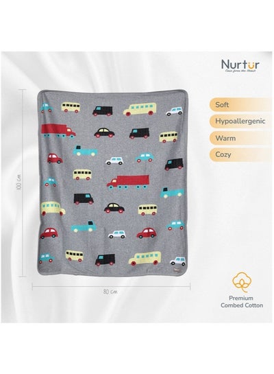 Buy Soft Baby Blankets For Boys And Girls 100% Combed Cotton Lightweight Fleece in Saudi Arabia