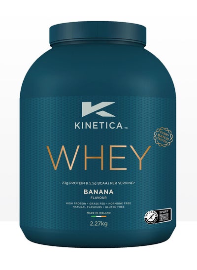 اشتري Kinetica Whey Protein Powder, Banana, 2.27Kg, 23G Protein Per Serving, 76 Servings. Whey Protein From Irish Grass-Fed Cows, Excellent Mixability And Taste في الامارات