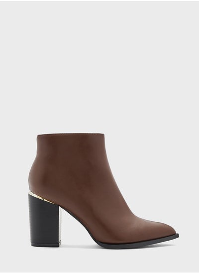 اشتري Gold Trim Block Heel Western Boot في الامارات