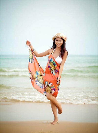 Women Summer Floral Chiffon Bikini Cover Up Beach Dress Swimwear Wrap Orange price in UAE | Noon UAE | kanbkam Women Summer Floral Chiffon Bikini Cover Up Beach Dress Swimwear Wrap Orange price in UAE | Noon UAE | kanbkam
