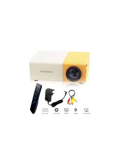 Buy YG300 Portable QVGA LED 400 Lumens Projector With Remote Control YG300 White/Yellow in Saudi Arabia