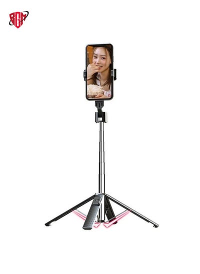 Buy Mobile Phone Live Bracket Bluetooth Telescopic Selfie Tripod, High: 100CM (Stainless Steel) in UAE