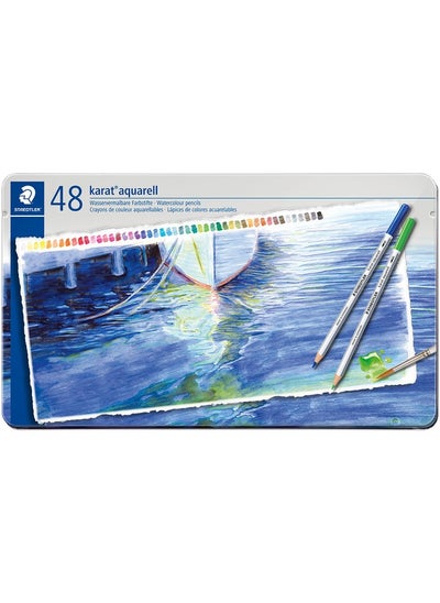 Buy Staedtler karat 125m48 aquarell colored pencils in metal box - set of 48 in Egypt