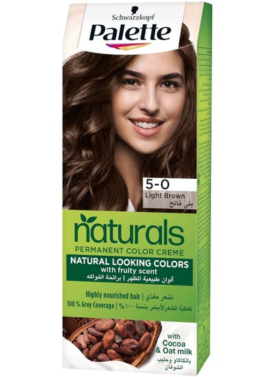 Buy Palette Naturals permanent Color Creme 5 - 0 Light Brown 110 ml in Egypt