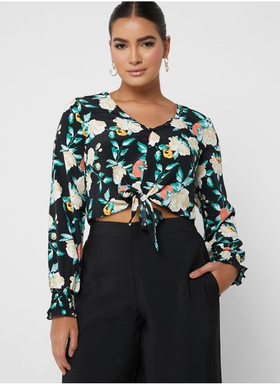 Buy Floral Tie Detail Top in Saudi Arabia