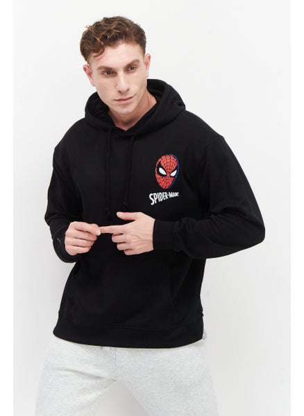 Buy Men Hooded Graphic Print Long Sleeves Sweatshirt, Black Combo in UAE