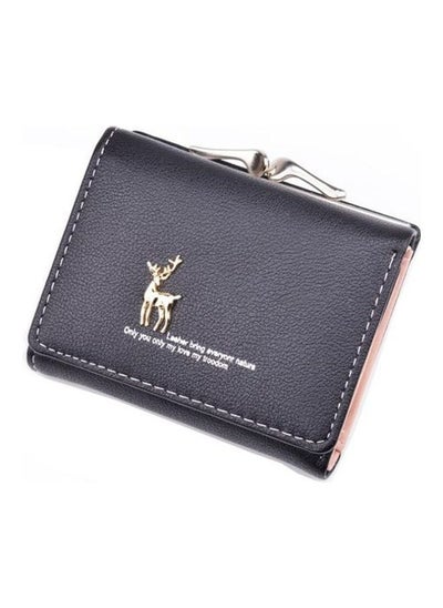 Buy Metal Deer Design Trendy Wallet Black in UAE