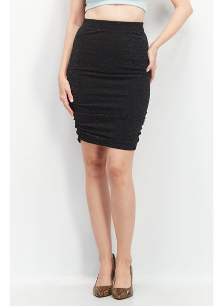 اشتري Women Textured Mini Skirts, Black في الامارات