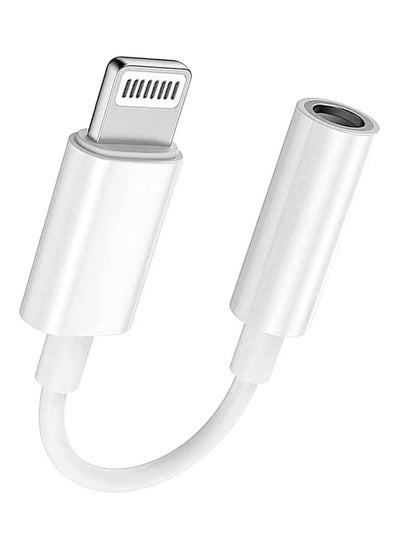 Buy Lightning to 3.5mm AUX Jack Adapter Cable for iPhone – White, Headphone Converter in UAE