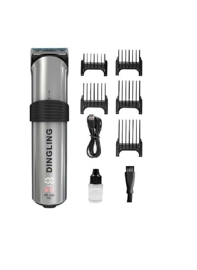 Buy Professional Electric Hair Clipper with Blade Men's Hair Trimmer RF-609PRO Silver in Saudi Arabia