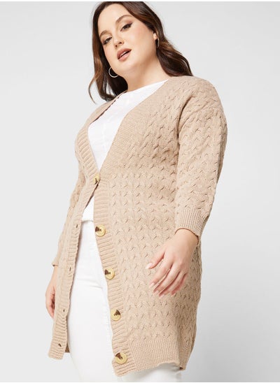 Buy Cable Knit Button Down Sweater in Saudi Arabia