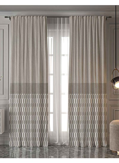 Buy Ready-Made Printed Curtain (Two Pieces Back Tape)  275x270x275 in Egypt