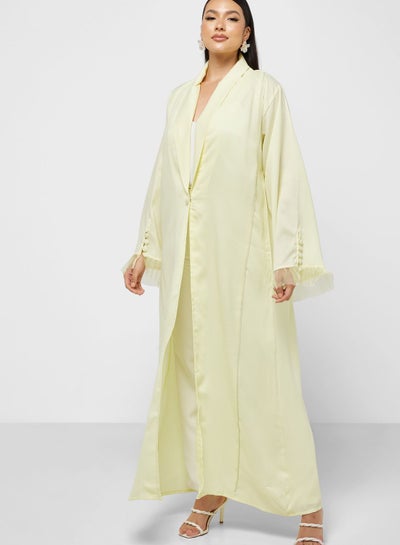 Buy Tulle Sleeve Detail Abaya in Saudi Arabia