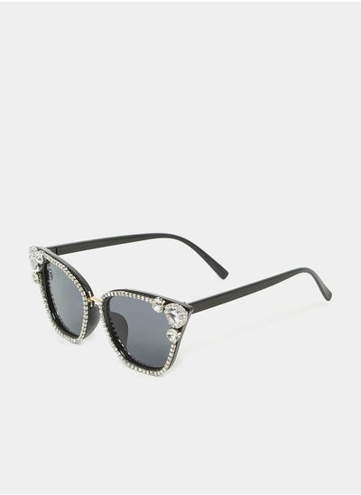 Buy Embellished Full Rim Cat Eye Sunglasses in Saudi Arabia