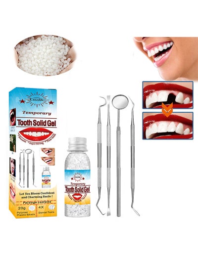 Buy Tooth Solid Gel,Temporary Teeth Repair Kit, Missing Teeth Repair Kit, Temporary Teeth Beads with 4 Dental Tools, Repair Missing or Broken Teeth in Saudi Arabia