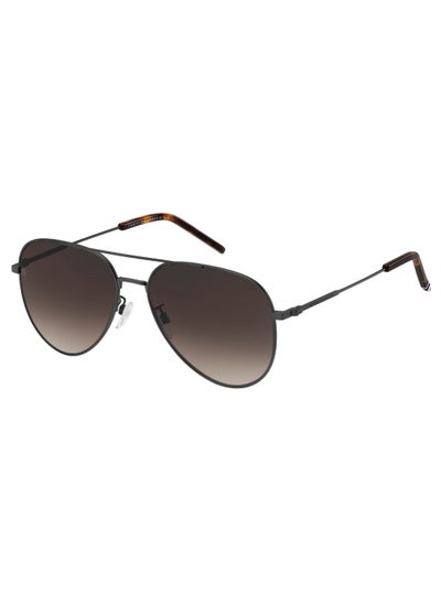 Buy Men's Uv Protection Pilot Shape Metal Sunglasses Th 2111/G/S Brown 55 - Lens Size: 55 Mm - Mtrut Blk in Saudi Arabia