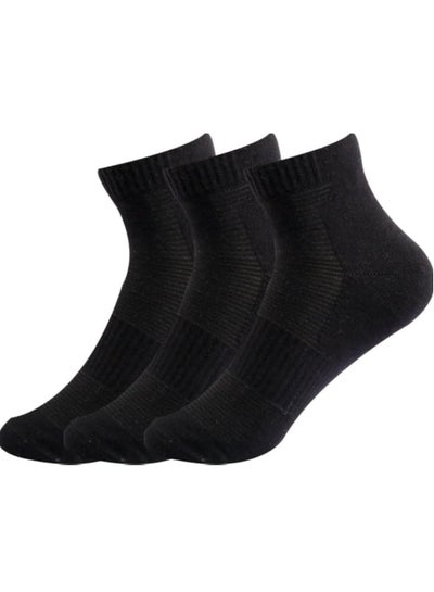 Buy future socks short pack of 3 black size 40-45 cotton in Egypt