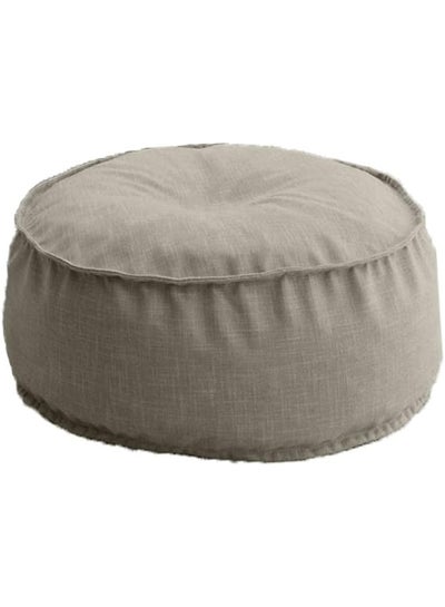Buy Linen Round Ottomans Floor Cushion 90X40 Light Beige Am.102060400202Pen in Saudi Arabia