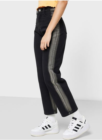 Buy Contrast Side Stripe Wide Leg Jeans in Saudi Arabia