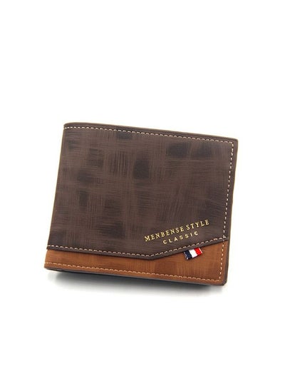 اشتري Men's Wallet Short Wallet Card Holder Id Bag 12*9.5*1.5cm في السعودية